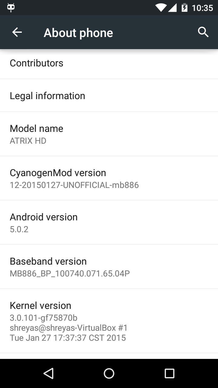 Unofficial Cyanogenmod for Motorola Atrix HD